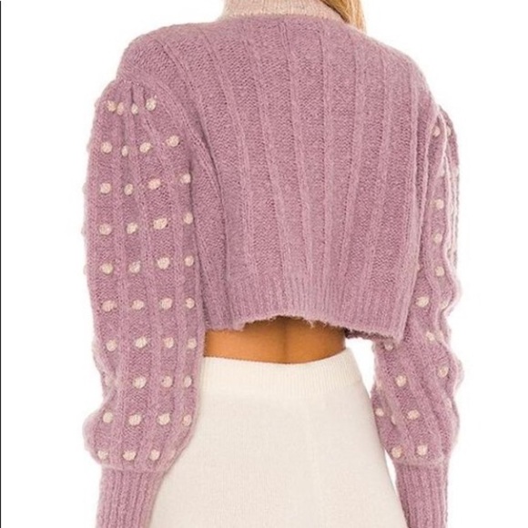 LoveShackFancy Jonae Cropped Mock Zip Up Sweater - Picture 4 of 8